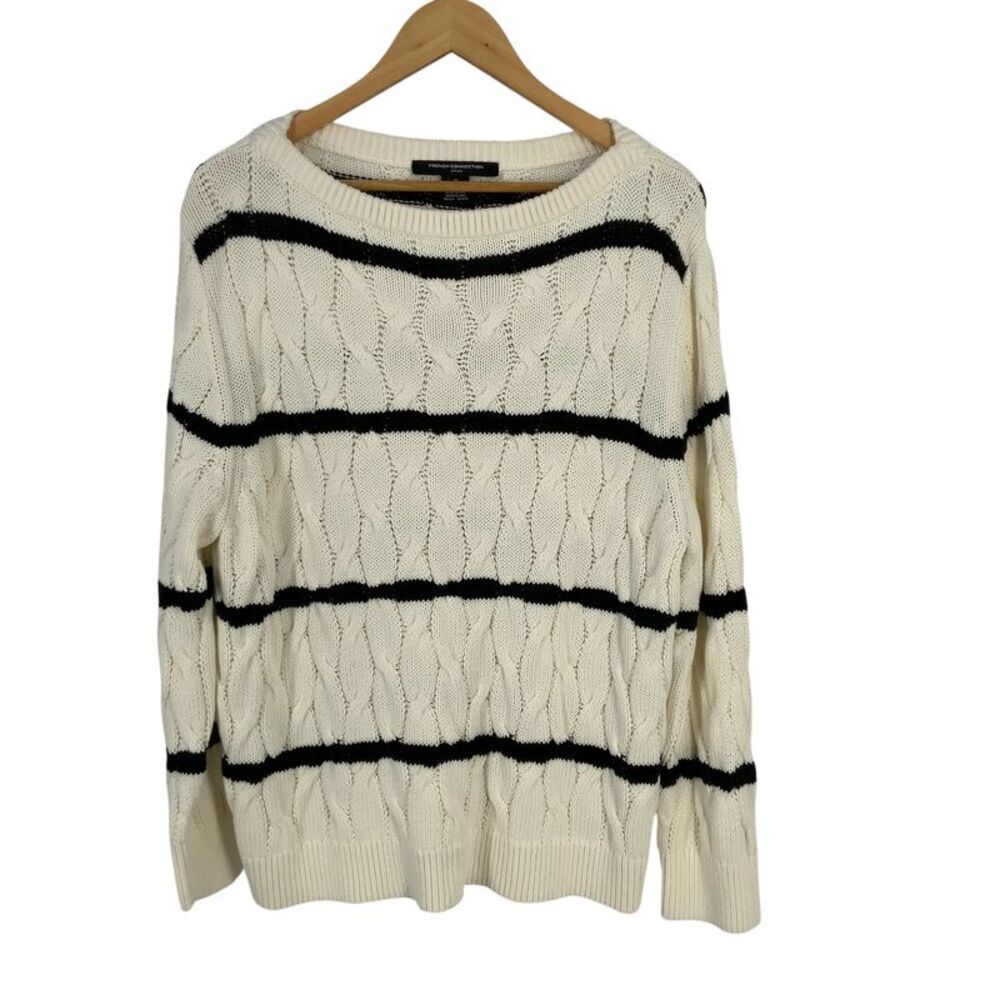 French Connection Women Mozart Chunky Sweater Basic White M